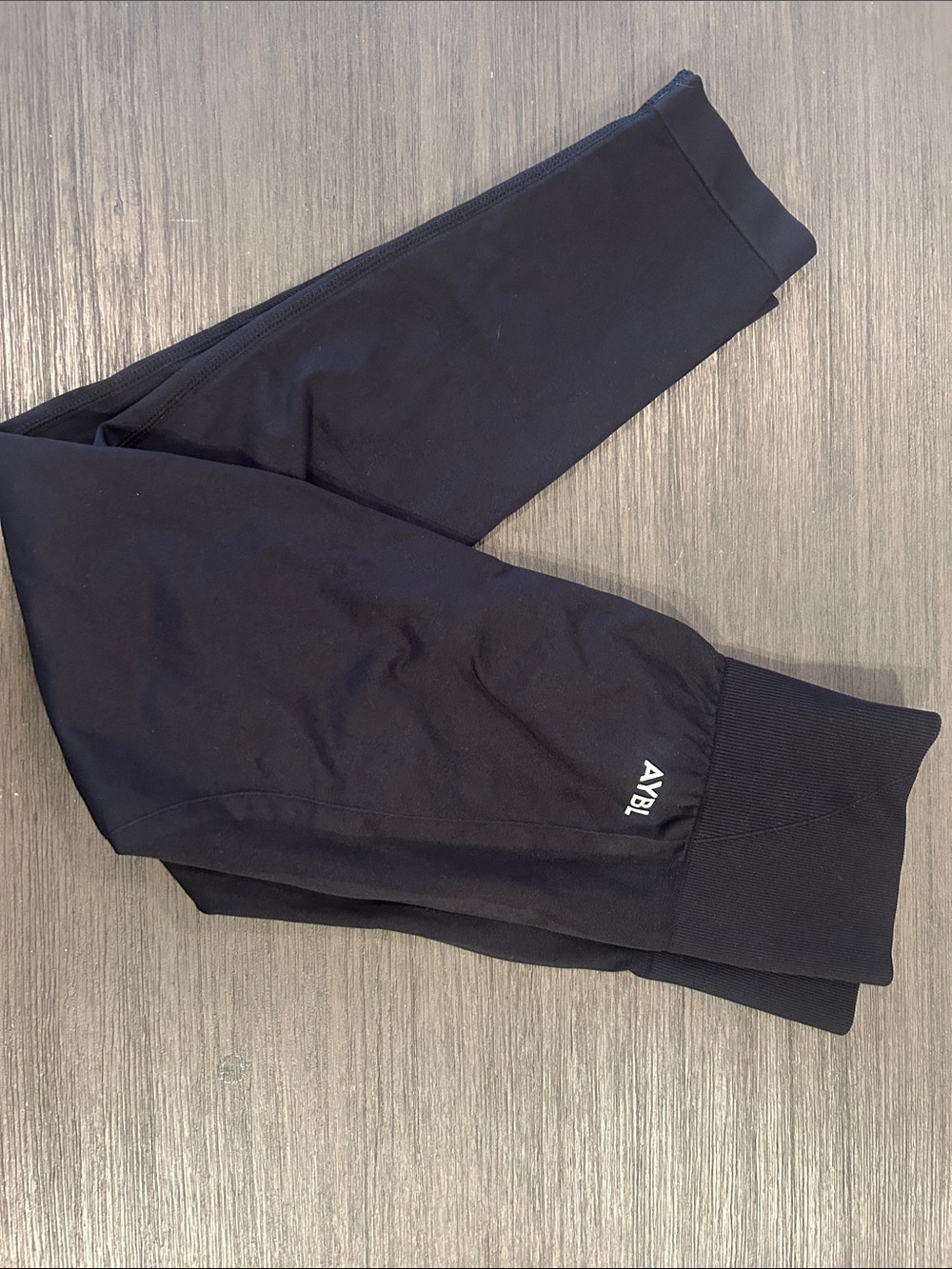 AYBL Black High-Waisted Leggings with Elastic Cuff Ankles Size S
